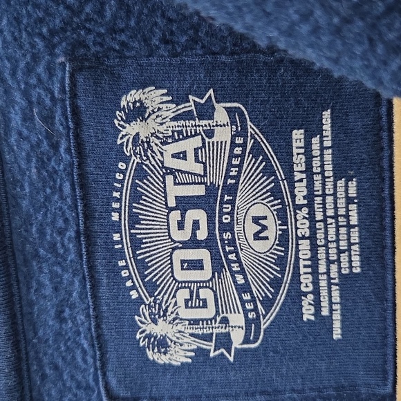 COSTA Del Mar Mens Fleece Hoodie, Size Medium - Picture 2 of 5